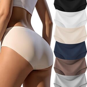 6-Pack Womens Underwear Full Coverage No Show Seamless Ladies Panties New!